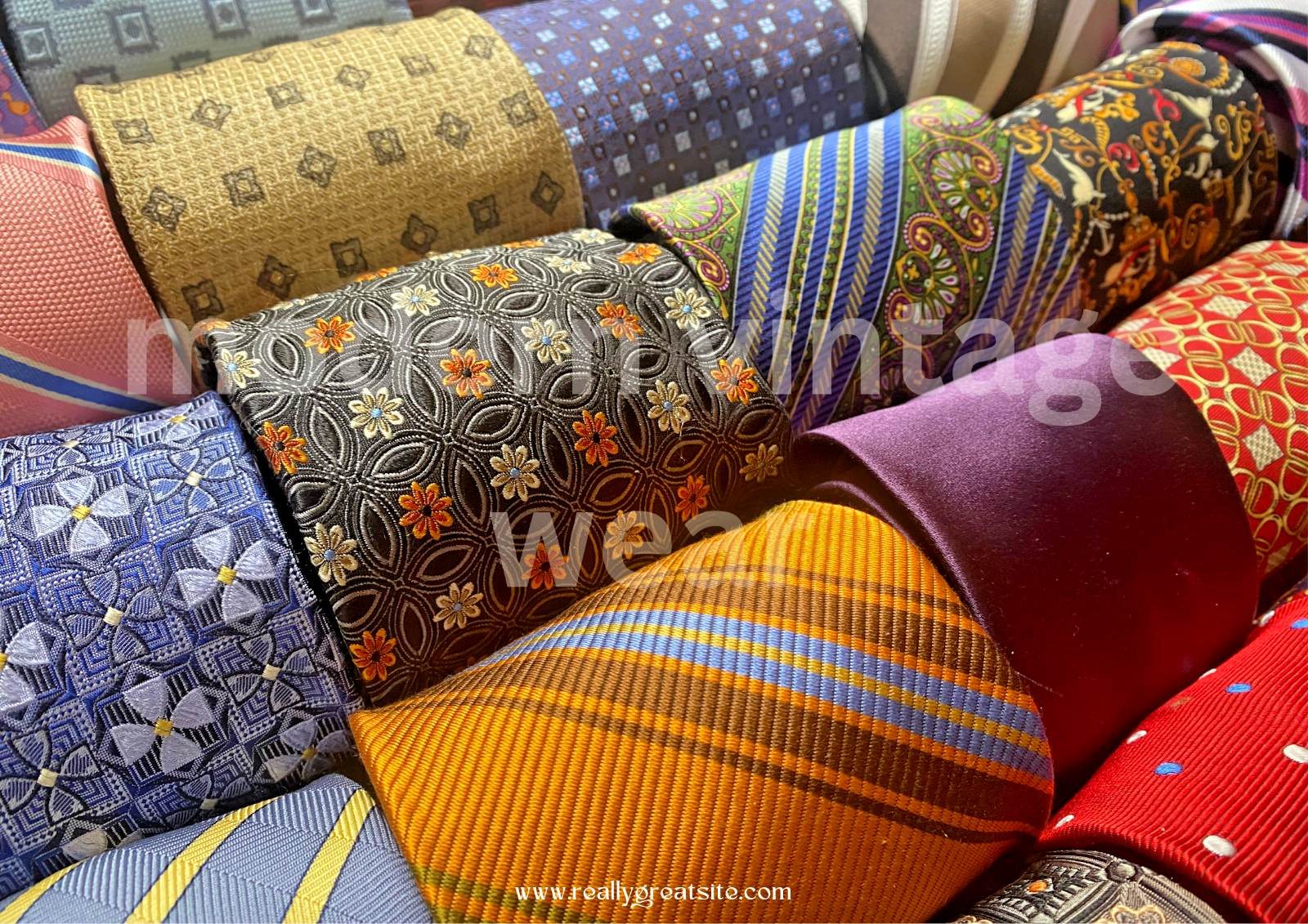 50 Pcs Neckties Lot Mix Quilting Crafting Only Vintage & Modern Styles