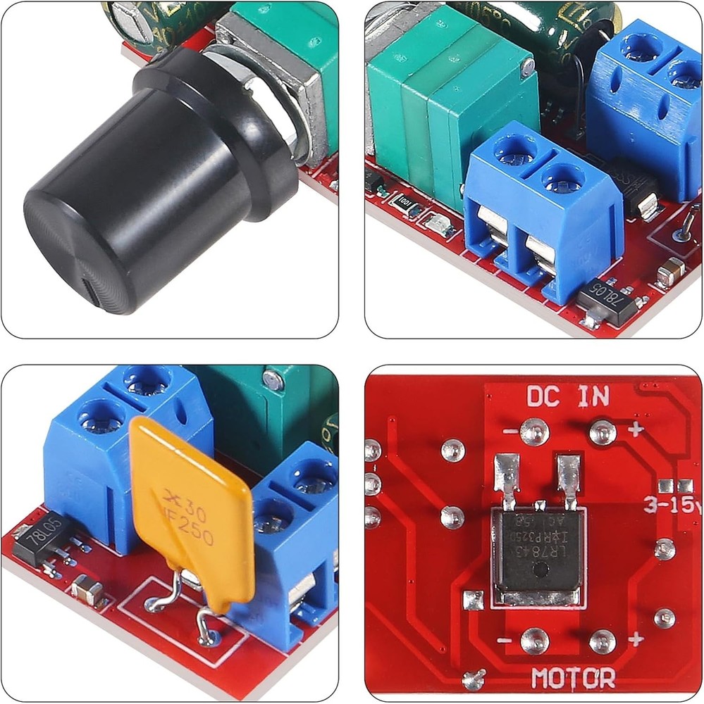 Compact 12V Motor Speed Controller - 4Pcs 90W Adjustable PWM Regulator Module