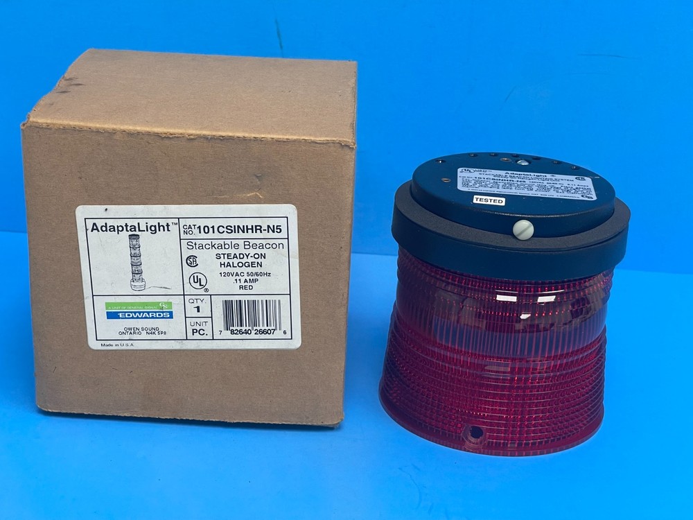 AdaptaLight 101CSINHR-N5 Red Stackable Beacon Steady on Halogen 120VAC