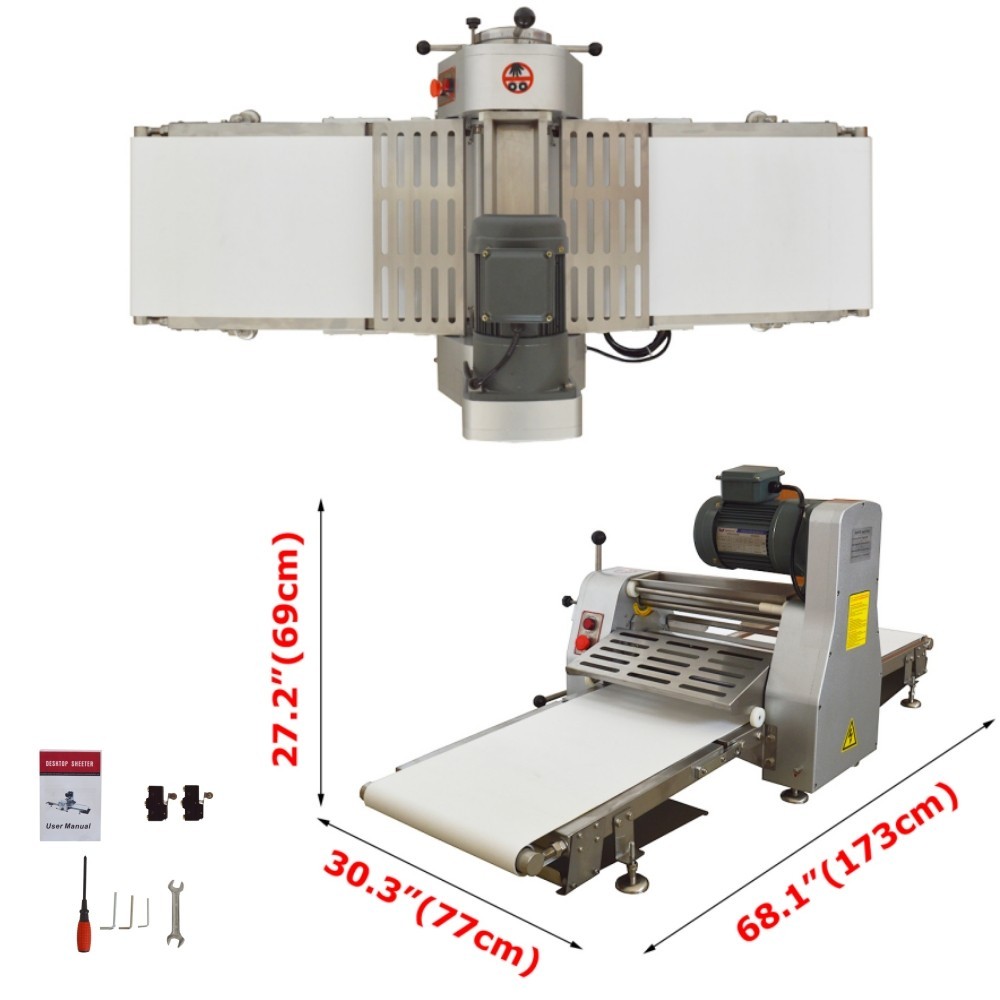 110V Dough Sheeter Puff Pastry Roller Desktop Foldable Pastry Laminator