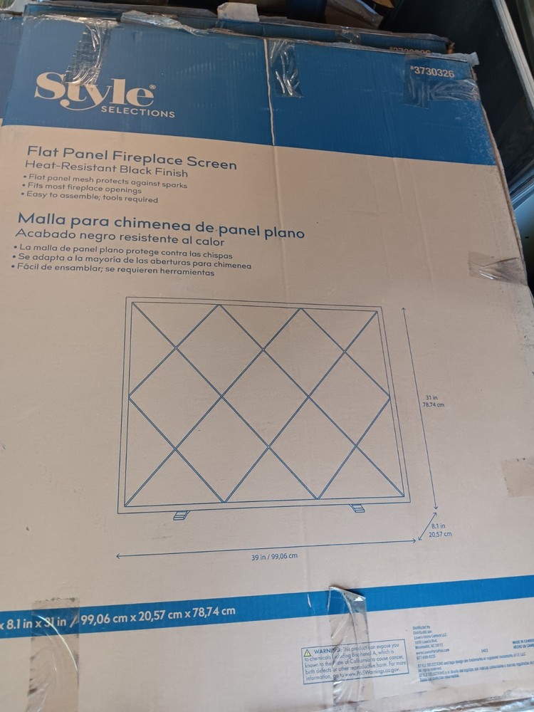 NEW Flat Panel Fireplace Sceen W/ash Bucket