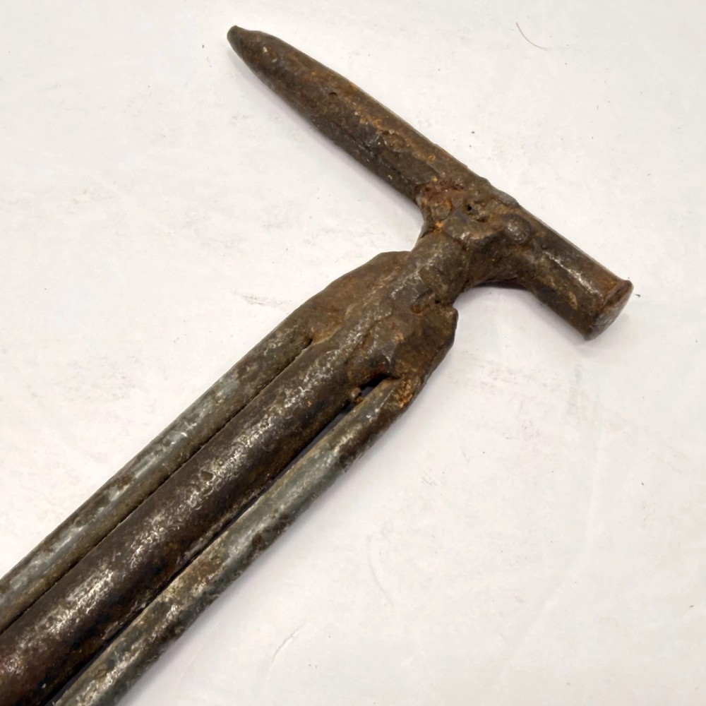Vintage Rustic Hammer Pick Chisel Point Unique Loop Handle Tool