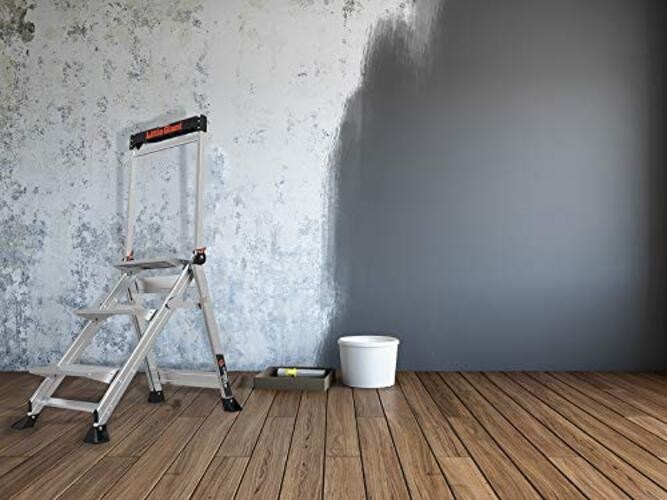 Jumbo Step, Foldable 3-Step Stool, 2.2-Ft with 3 Step Ladders Aluminum