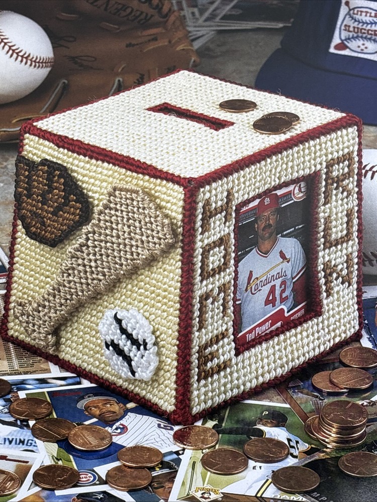 Baseball Bank Annie's Attic Plastic Canvas Pattern Page