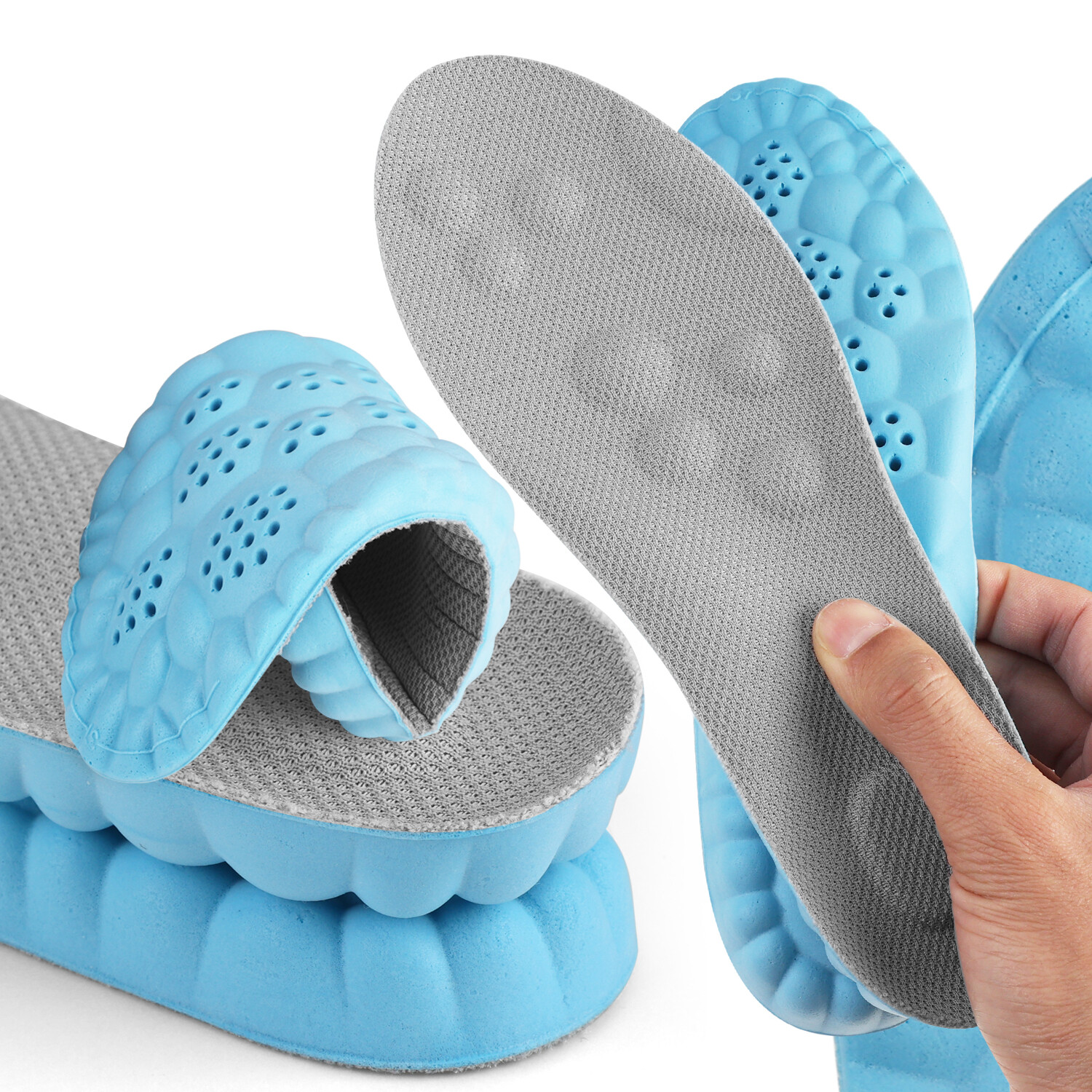 4D Shoe Insoles for Men Women Memory Foam Orthotic Shoe Inserts Sports Insoles