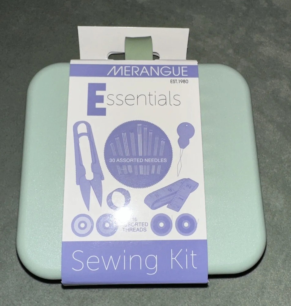 Sewing Kit Merengue Essentials 16 Assorted Threads W/30 Needles, Measuring Tape