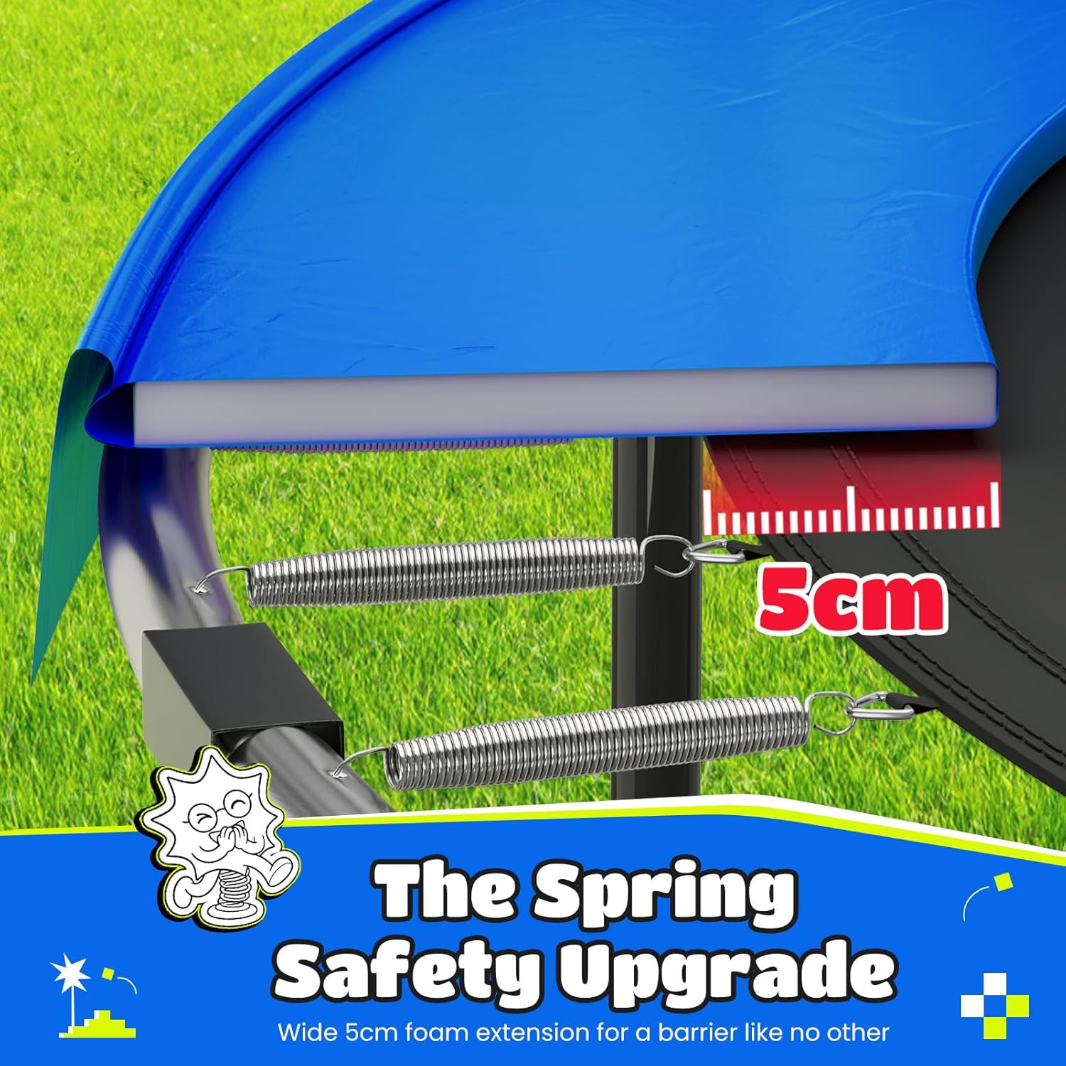 ORCC Trampoline 8FT 10FT 12FT 14FT, Outdoor Tramp with Enclosure Net, 410LBS Yar