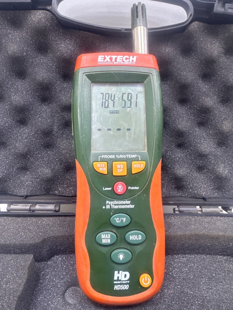 EXTECH HD500 PSYCHROMETER + IR THERMOMETER WITHOUT PROBE