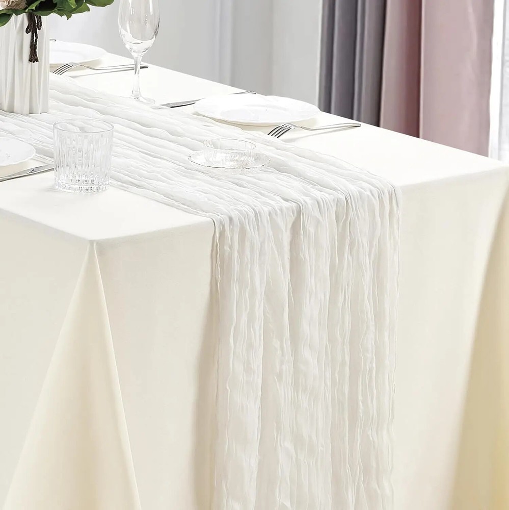10Pcs Cheesecloth Table Runner Boho Gauze Table Runner 40x270cm Table Runner