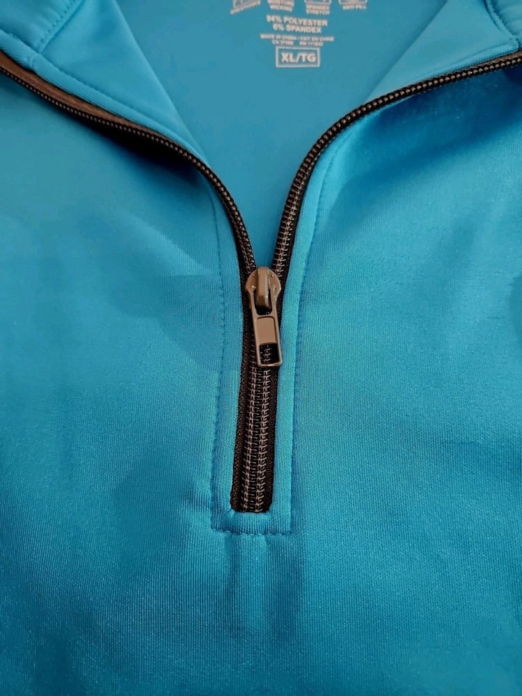 Levelwear Mens Pullover 1/4 Zip Golf Pullover Aqua Blue Size XL