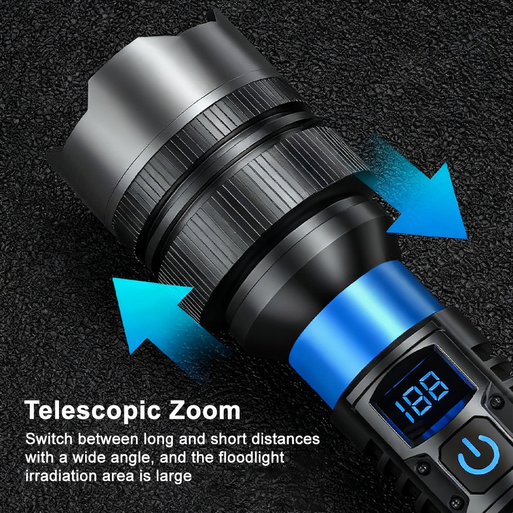 99000000 Lumen Super Bright LED Tactical Flashlight Rechargeable LED Work Lights