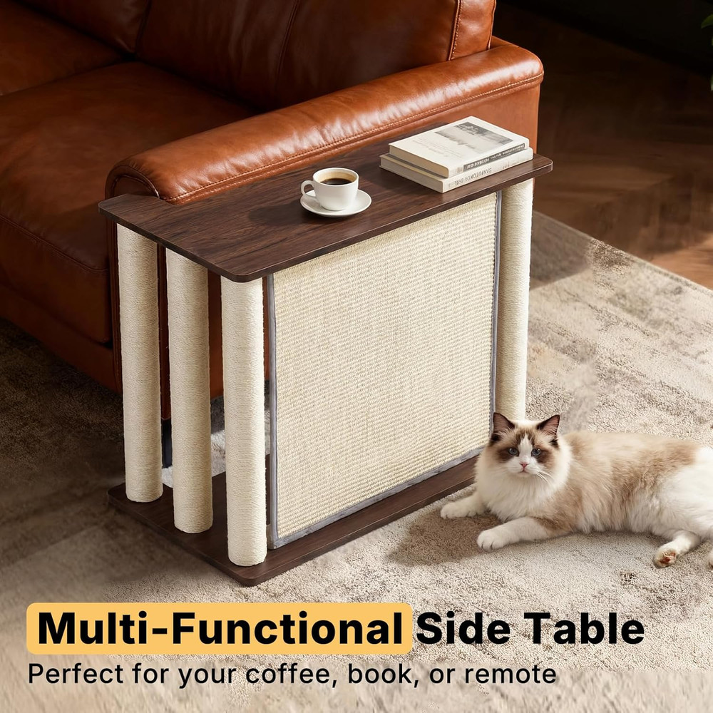 Couch Protector from Cat Claws, Couch End Table with Cat Scratch Panel and Scrat