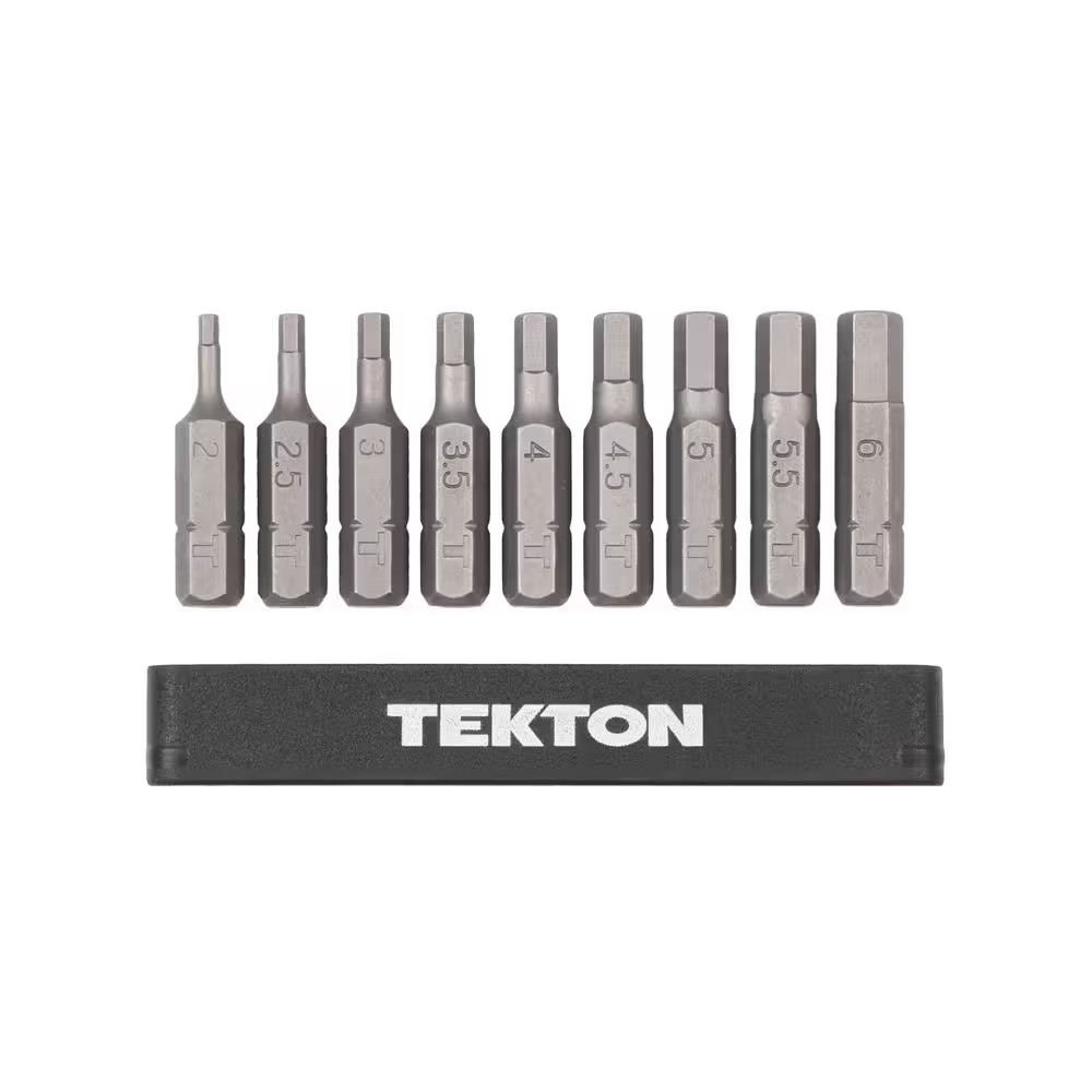 1/4 In. Metric Hex Bit Set with Rail (2 Mm to 6 Mm)