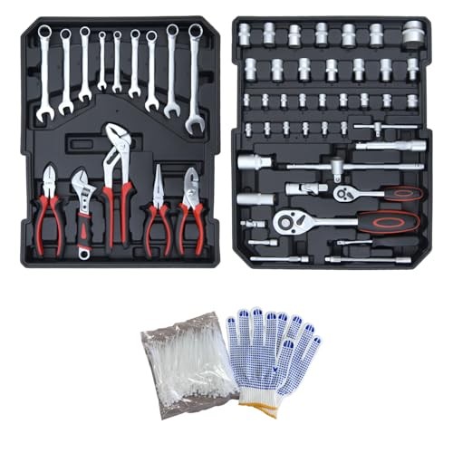 900PCS Complete Home Tool Set Versatile Rolling Tool Kit for Professional 900p