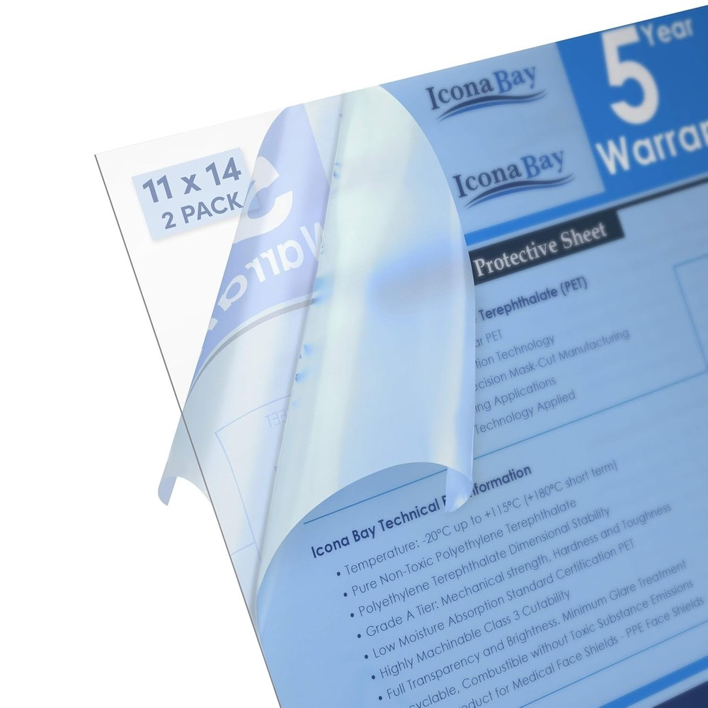 Thin & Flexible 11x14 PET Sheets - Ideal for DIY Projects and Frame Replacement