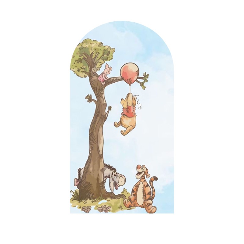 Classic Winnie The Pooh Arch Backdrop Cover Birthday Party Photo Background Prop