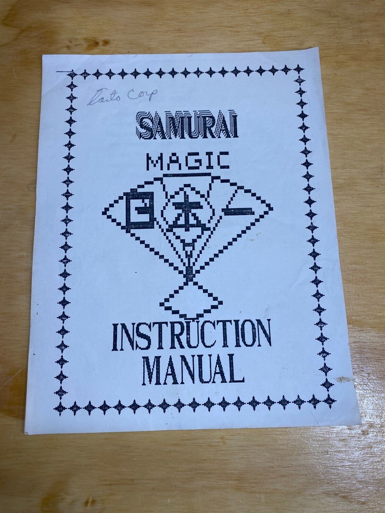 Samurai Magic Pinball Machine Manual