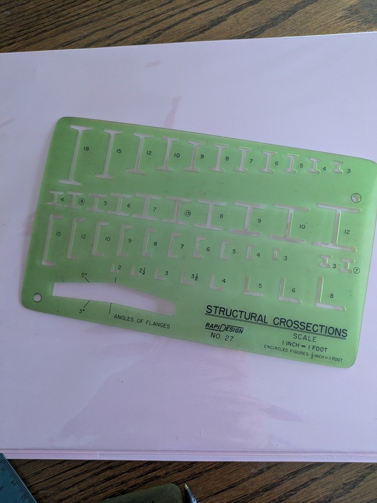 Vintage RapiDesign No. 27 structural cross-sections. scale 1 in = 1 ft