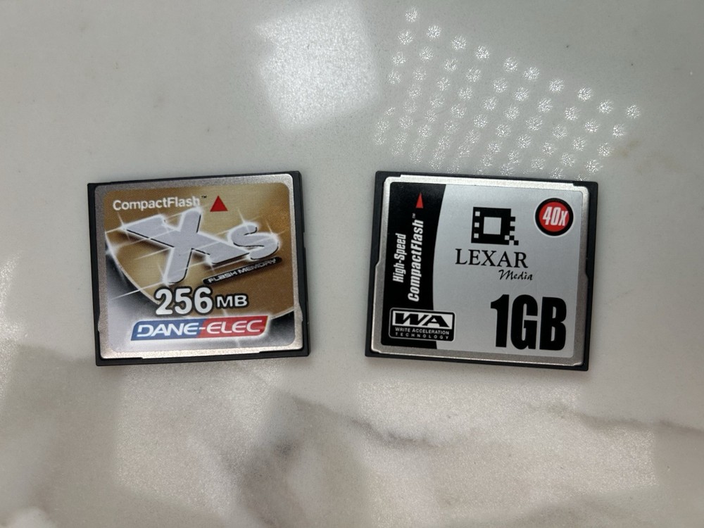 Lexar High-Speed 1 GB 40x & 256mb DaneElec CompactFlash Memory Cards