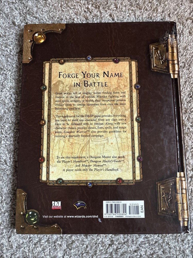 Dungeons & Dragons Supplement Complete Divine & Complete Warrior RPG Rulebook