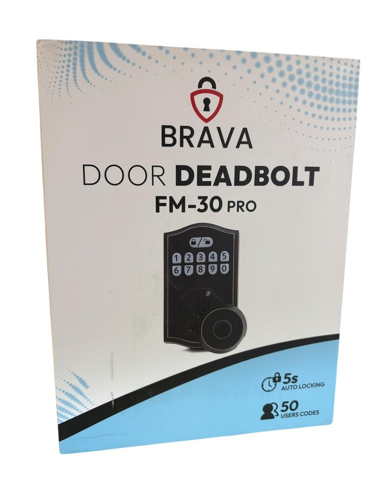 BRAVA Keyless Smart Deadbolt – 3-in-1 Biometric, Keypad & Code Lock with
