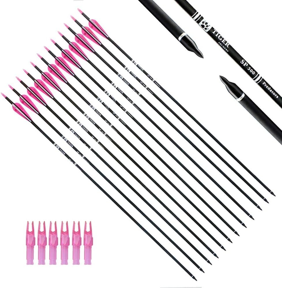 12-Pack 30" Carbon Arrows for Compound & Recurve Bow