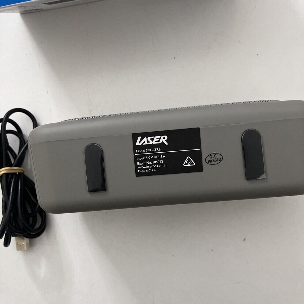 Laser Portable LED Bluetooth TWS FM AUX USB Speaker Grey