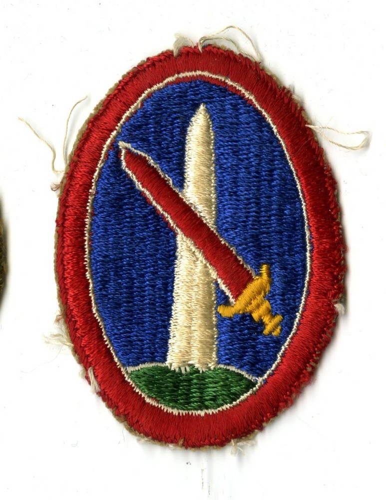 District of Washington White Back Patch WWII Vintage