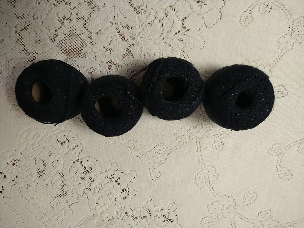 DMC 4-COUNT Senso “Black” METALLICS Crochet Quick Finish COTTON/METALLIC Thread