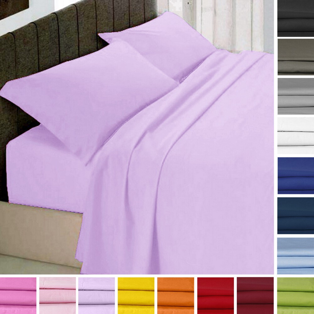 Solid Color Cotton Over Under Pillowcases Full Set Double
