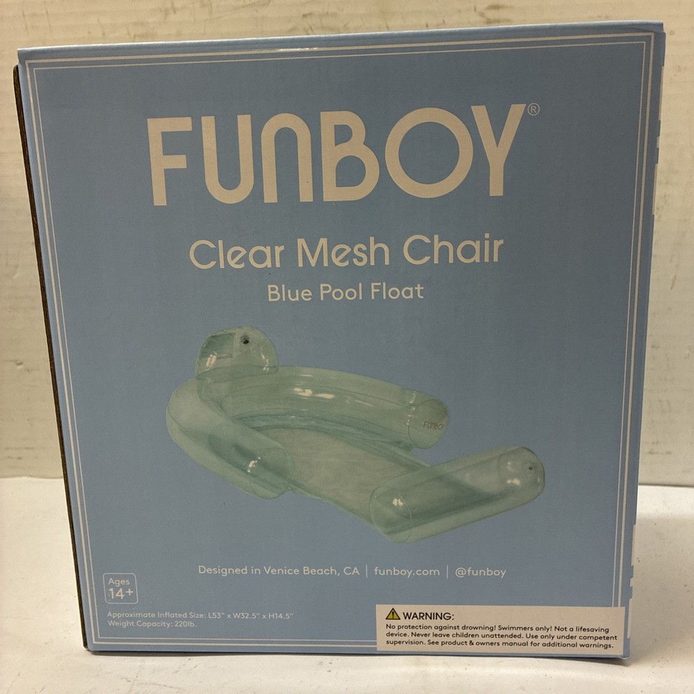 FUNBOY Inflatable Clear Mesh Chair Pool Float, Water Hammock, Pool
