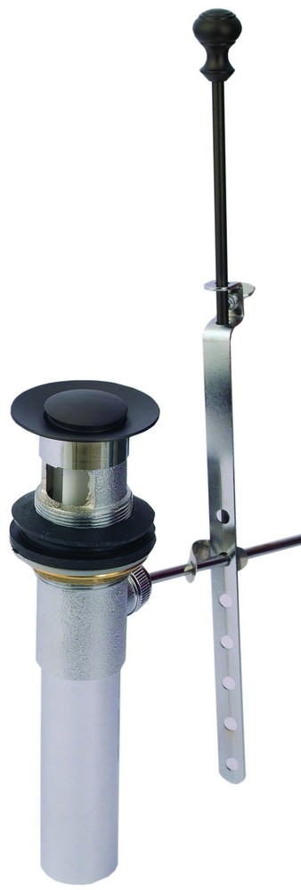 Lavatory Drain Brass Pop-Up Drain Assembly with Pull out & Overflow Matte Black
