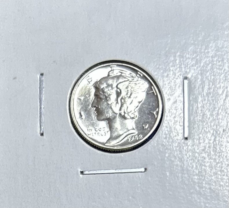 1942 P MERCURY DIME SUPERB GEM BU