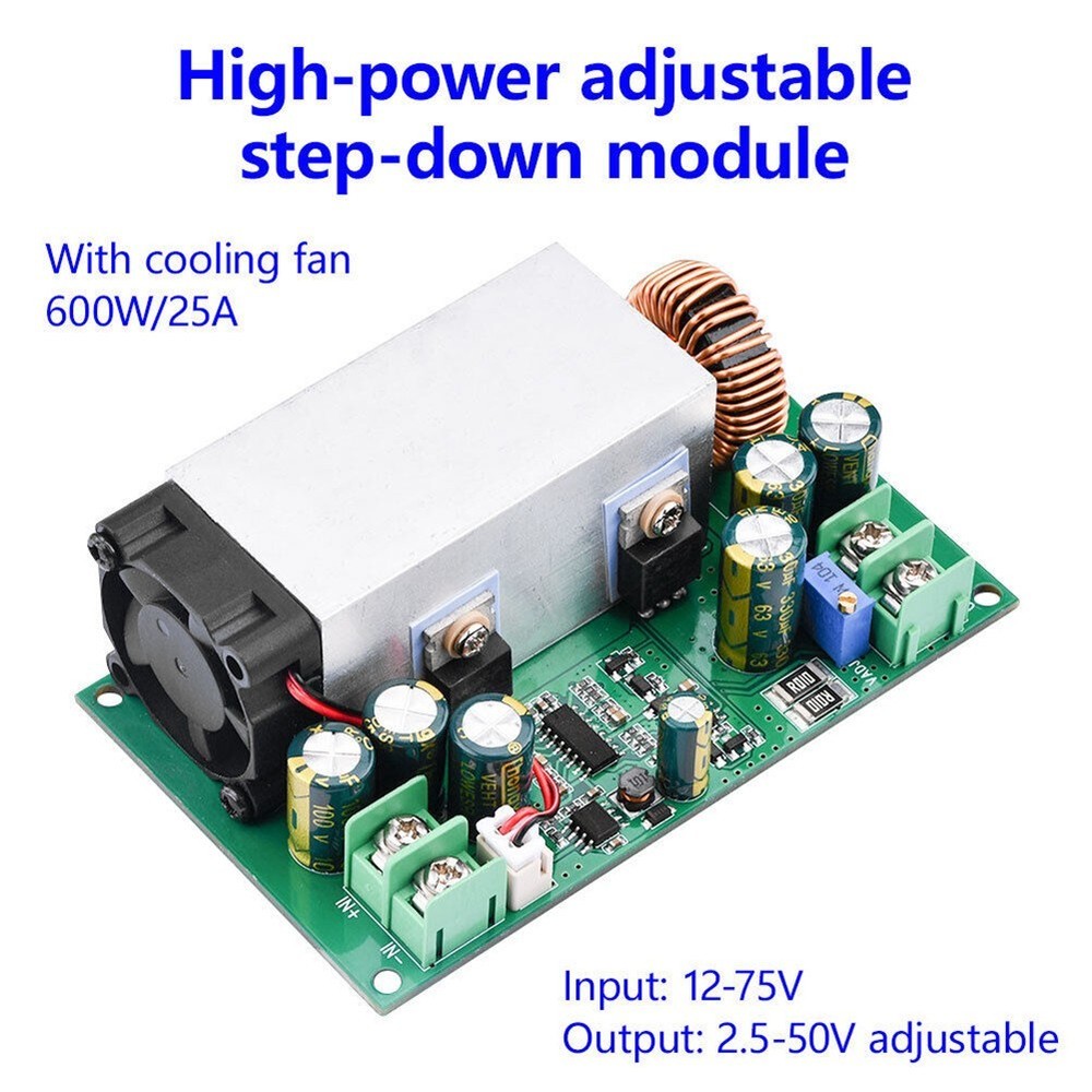 Adjustable Step Down Power Converter Input 12V~75V Output 25 60V 600W 25A