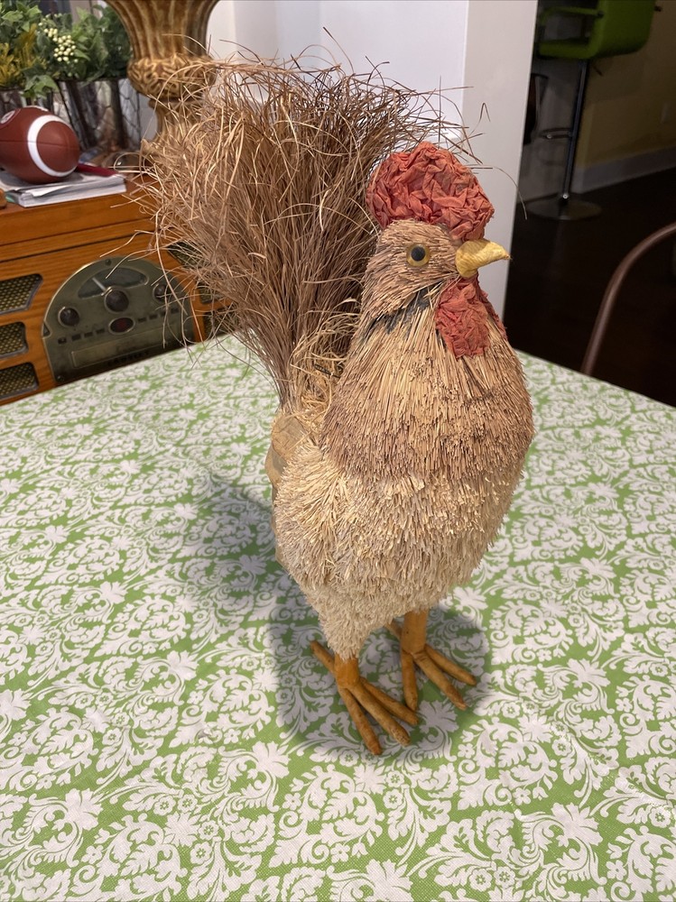 Straw Rooster Figure