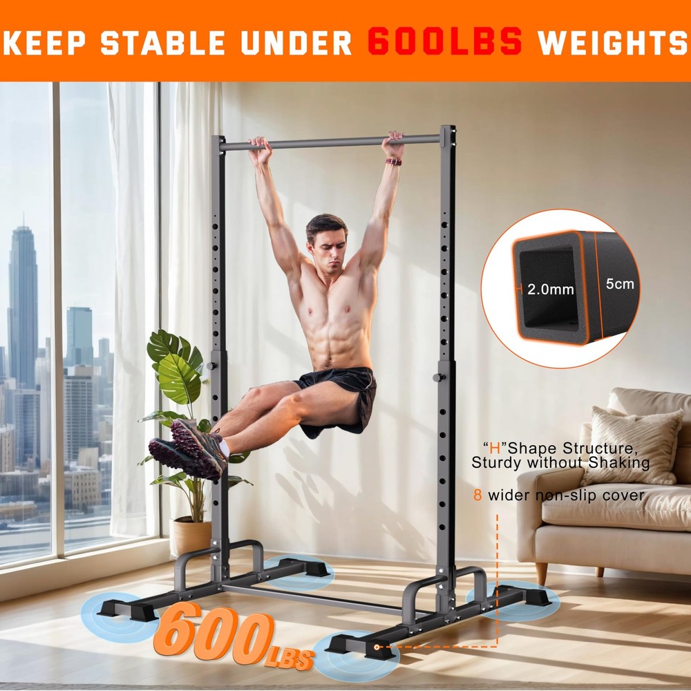 Pull Up Station, Adjustable Pull Up Bar Free Standing Power Racks, Multifunct...