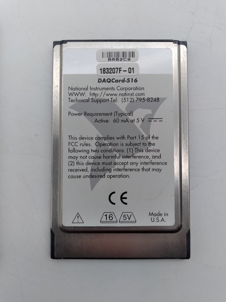 Lot of 2 National instruments DAQCard-516 analog input/digital multi-function IO