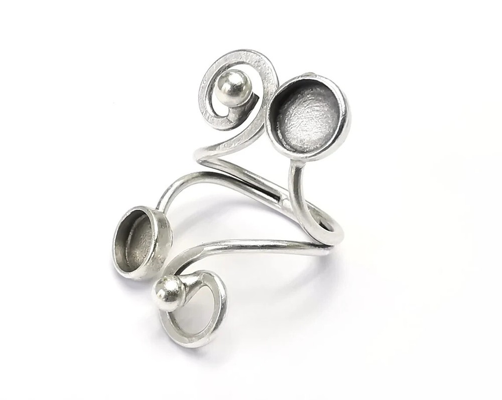 Ring Blank Setting, Cabochon Mounting, Adjustable Resin Ring Base Bezels