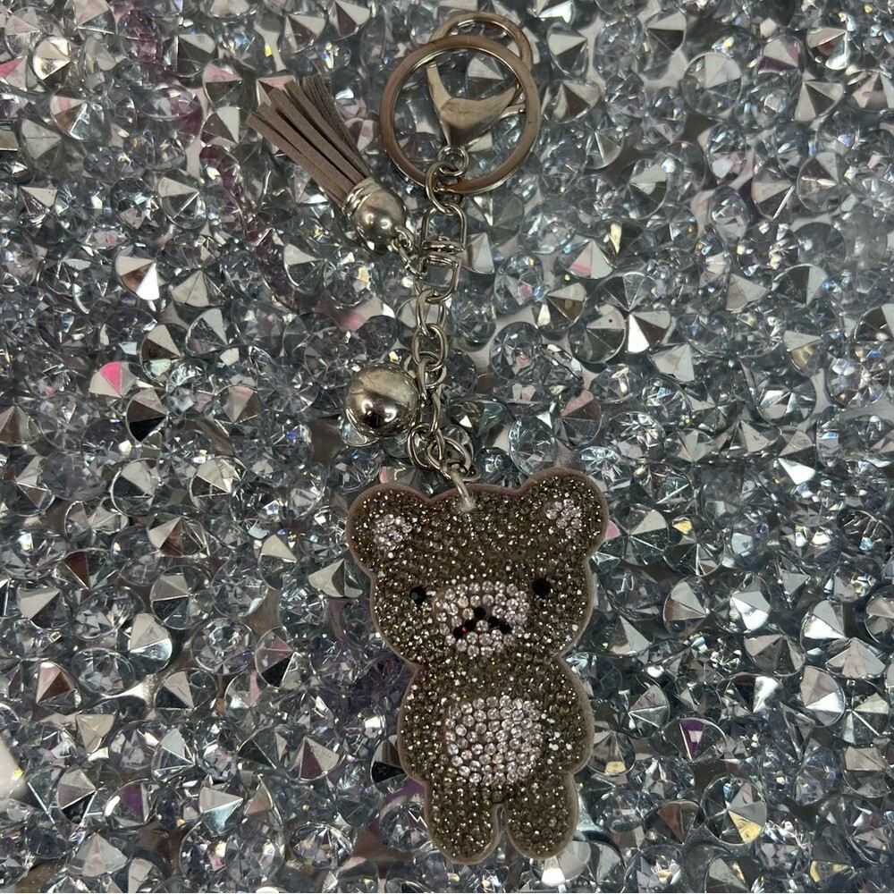 Crystal Teddy Bear Keychain with Tassel