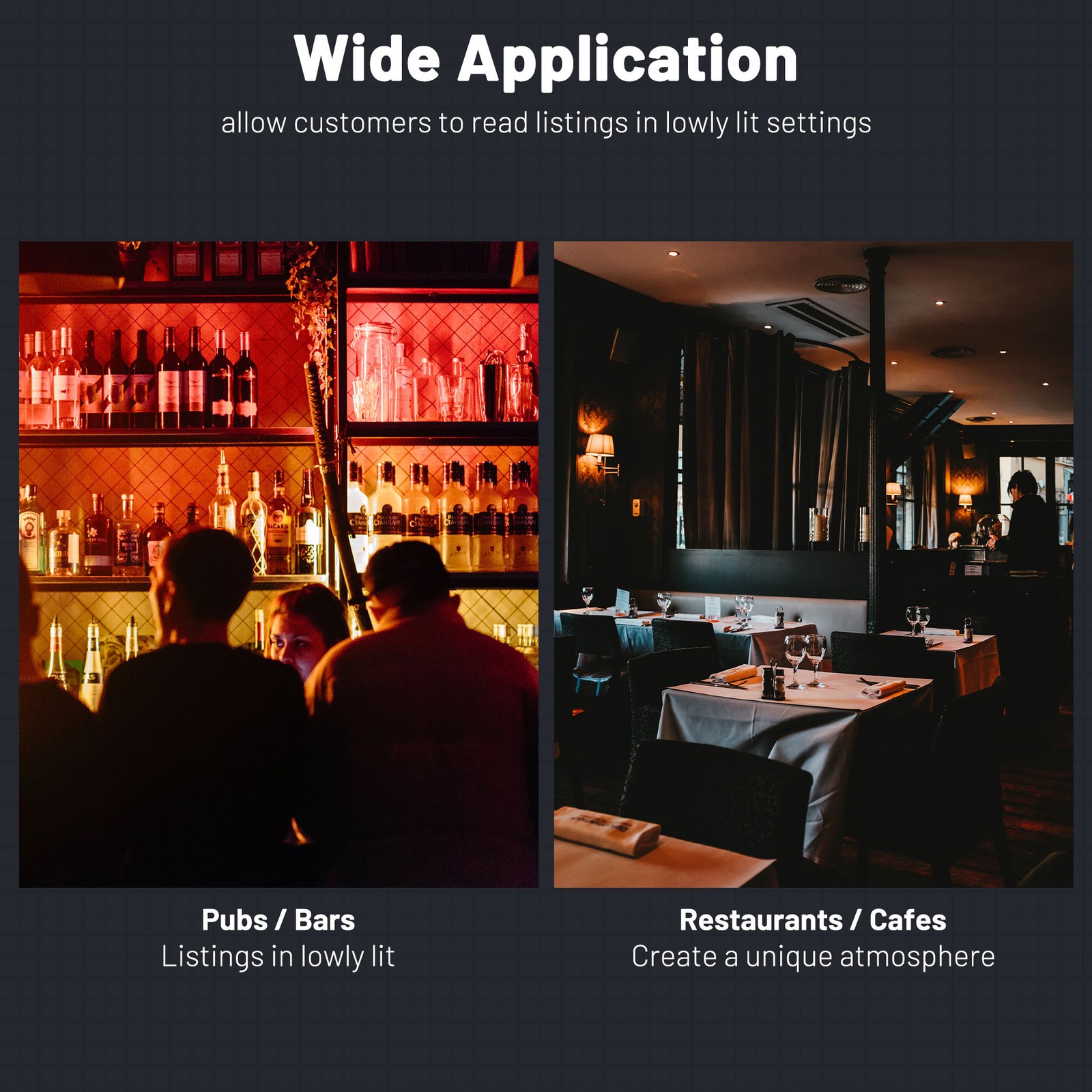 WeChef 4 Pack LED Backlit Menu Cover Leatherette Wine List Check Bill Holder