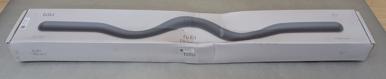 Bala Beam 15lb Weighted Curl Exercise Workout Beam in Charcoal