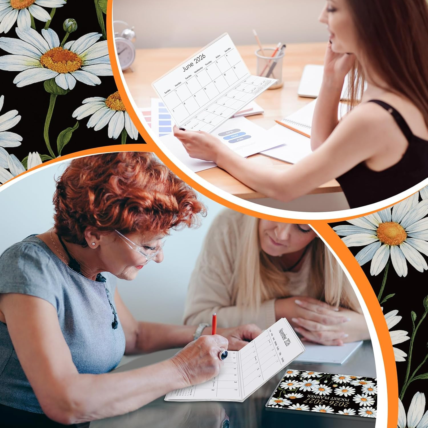 7" x 6.5" 2026-2027 Pocket Calendar for Purse Small Monthly Planner Notebook PVC