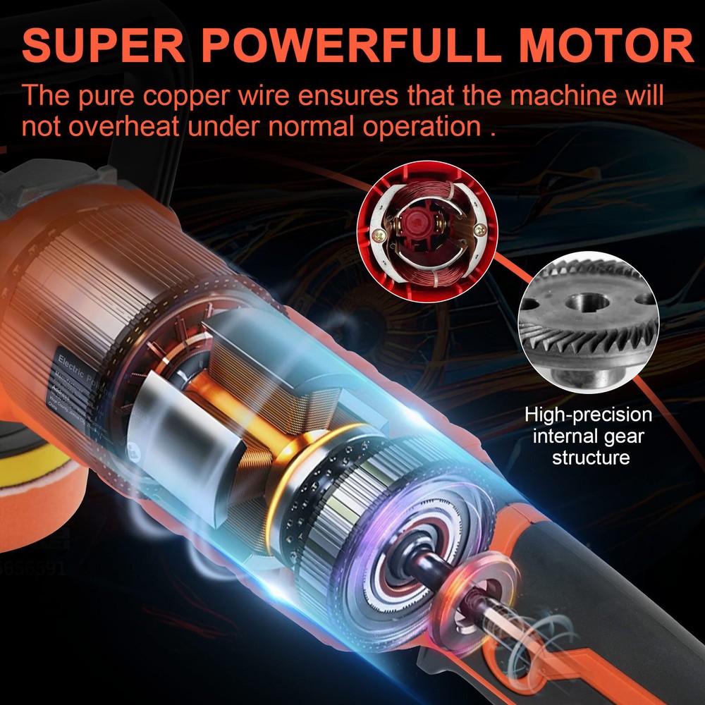 Electric Car Polisher Sander Buffer Polishing Machine Kit 1580W Variable Speed