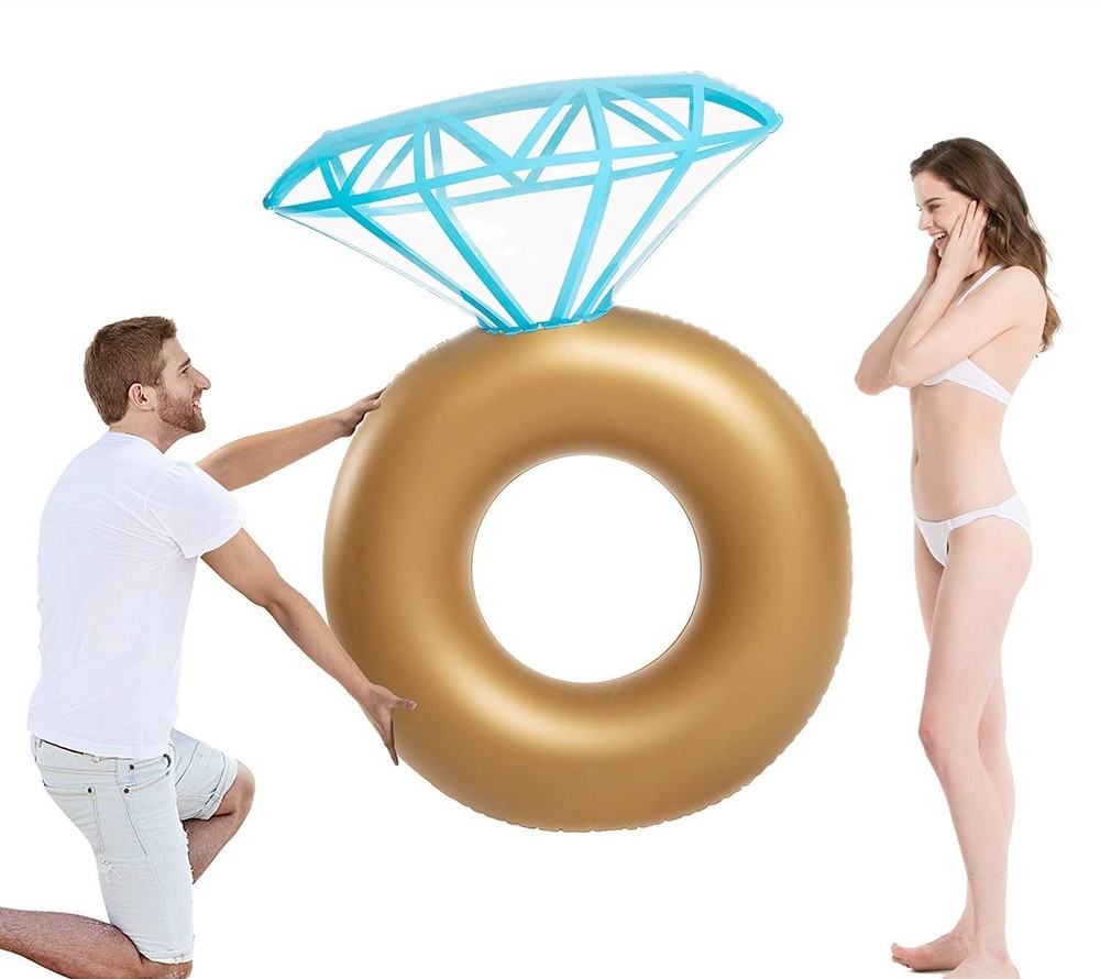 Jasonwell Inflatable Diamond Ring Pool Float - Engagement Ring Bachelorette P...