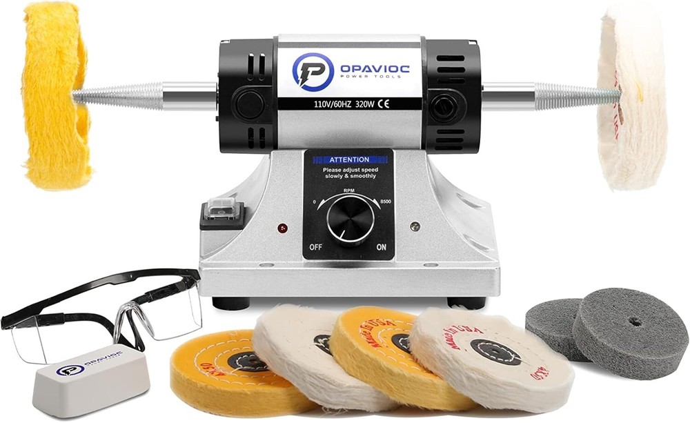 Jewelry Polisher - Adjustable Variable Speed Bench Grinder Polishing & Buffing M