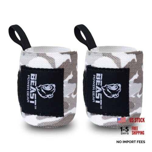 Improved Lifting Support & Stability - Gym Wrist Wraps for Gray Camo