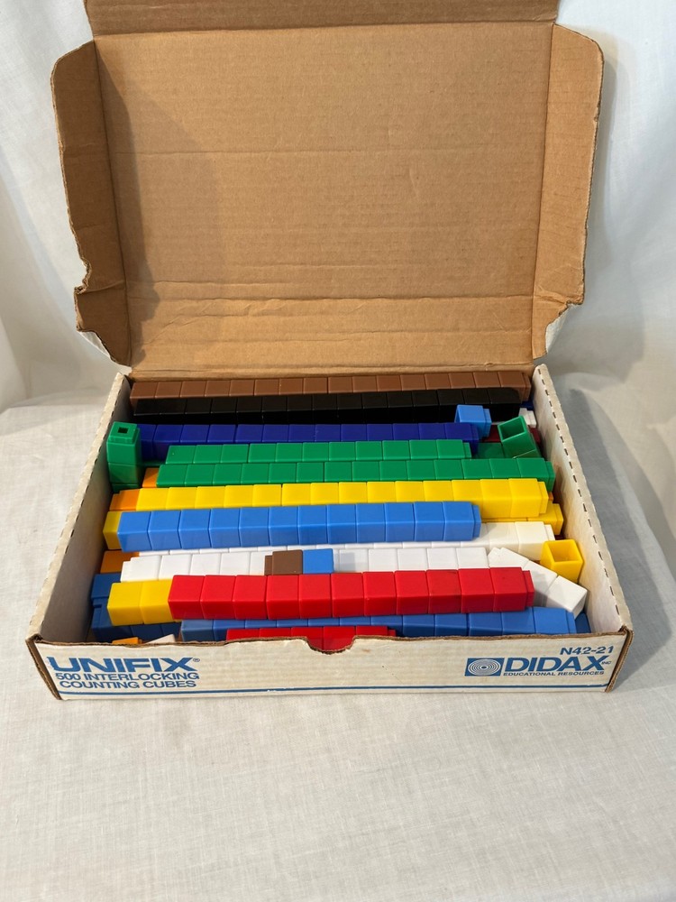 Didax Unifix interlocking counting cubes. (JK)