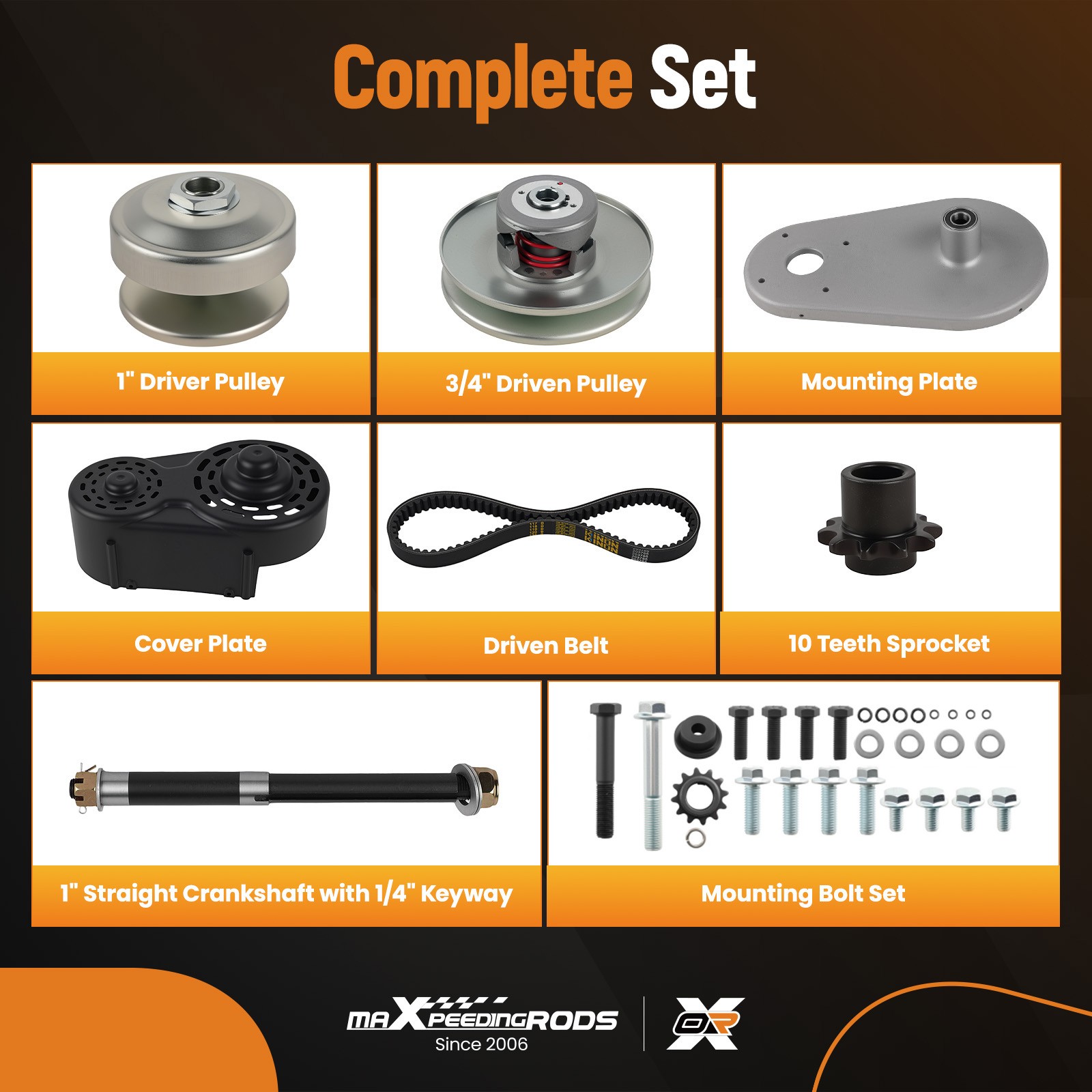 40 Series Torque Converter Driver Clutch Pulley Backplate for Go Karts 9HP-16H