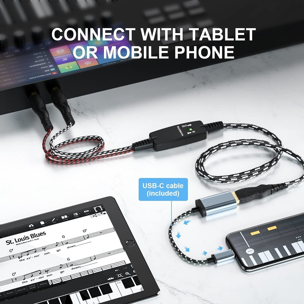 USB to MIDI Cable 6.5Ft, USB MIDI Interface Adapter,MIDI to USB Cable Convert...