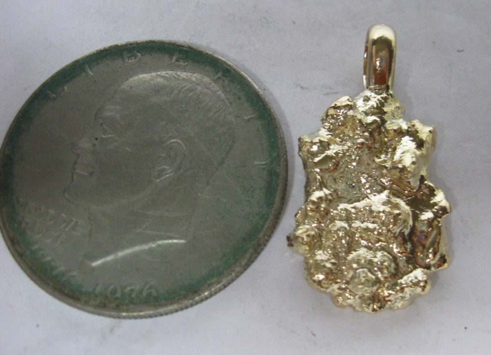 ***** 14K SOLID GOLD NUGGET PENDANT 15.5 GRAMS******